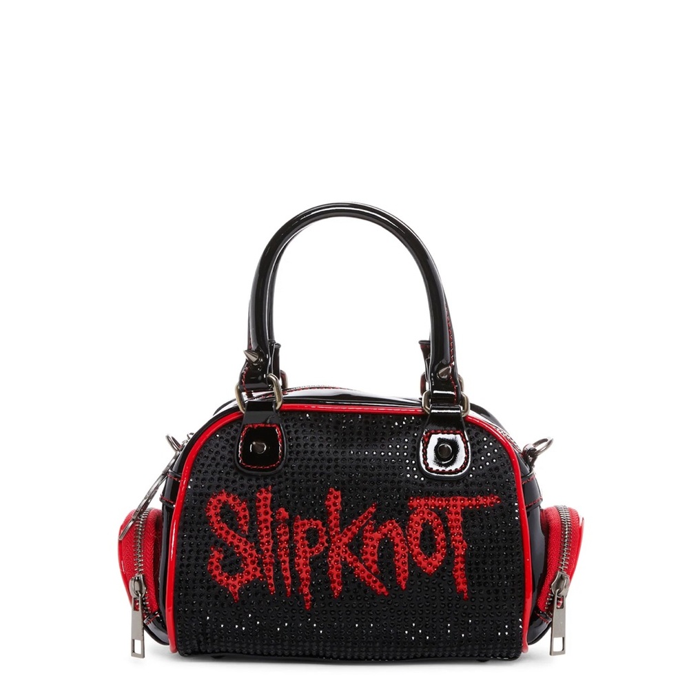 Dolls Kill x Slipknot patent rhinestone handbag